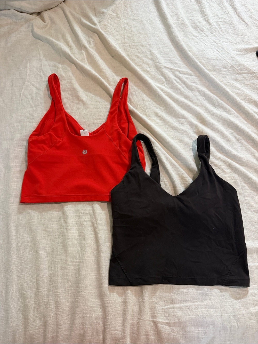 Lululemon Women's Red and brown Tank Tops - Scoop Neck Active Crops
